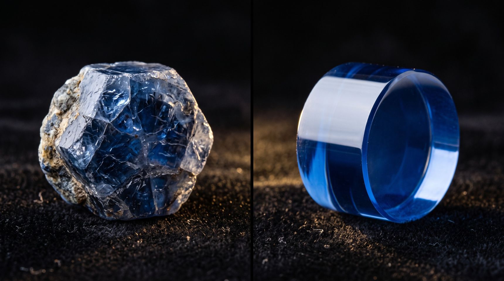 Natural Ceylon sapphire vs lab grown synthetic sapphire comparison guide